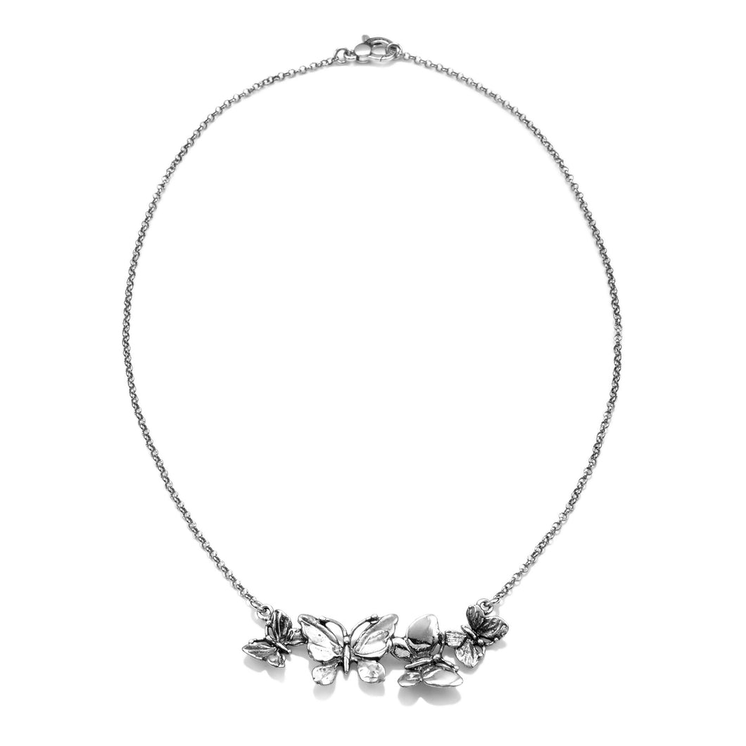 Giovanni Raspini Necklace in 925 Silver Swing Butterflies 09540