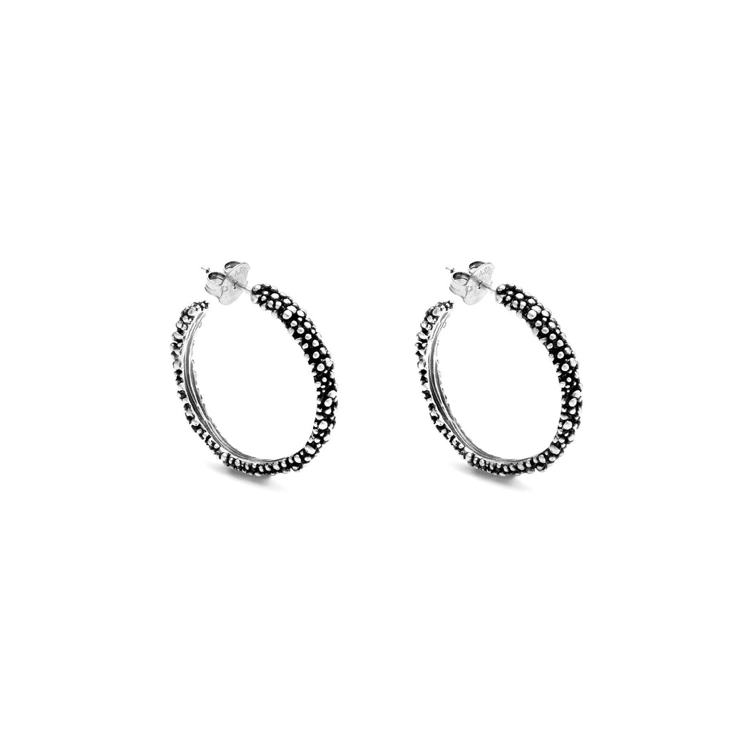 Giovanni Raspini Earrings in 925 Silver Medium Perlage Circle 10609