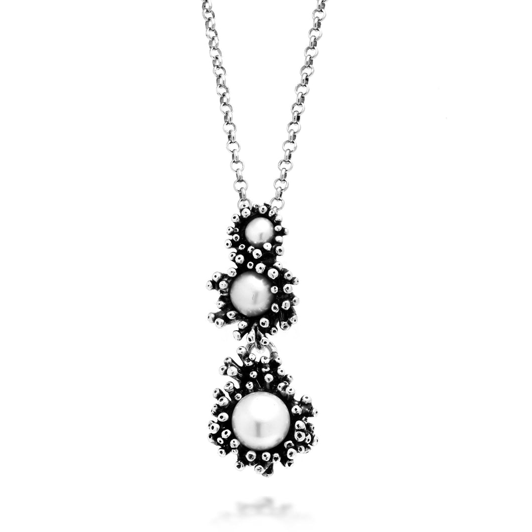 Giovanni Raspini Necklace in 925 Silver and Anemone Mini Pearls 11263