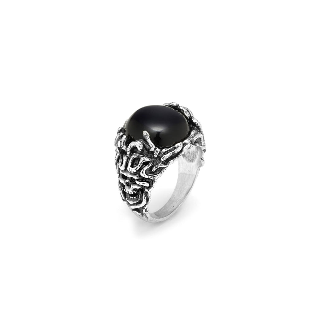  Anello Giovanni Raspini in Argento 925 Onice Serpenti 