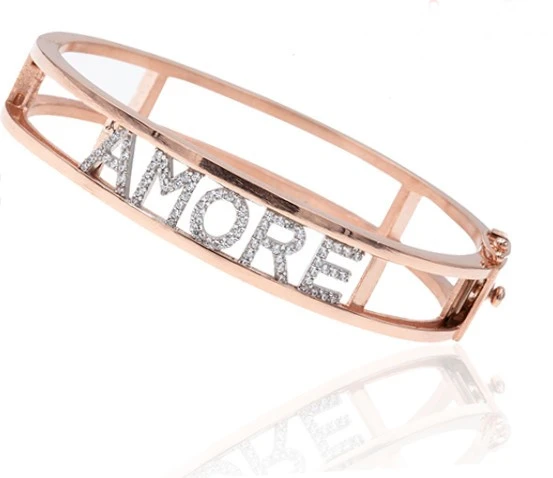 Eleonora Giordani Rigid Bracelet With 5 Components Fashion Collection 925% Pink Silver