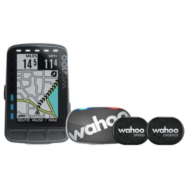 Wahoo Elemnt Roam Cycle Computer Black Fitness Bike GPS Bundle with Cardio and Cadence Speed Sensors