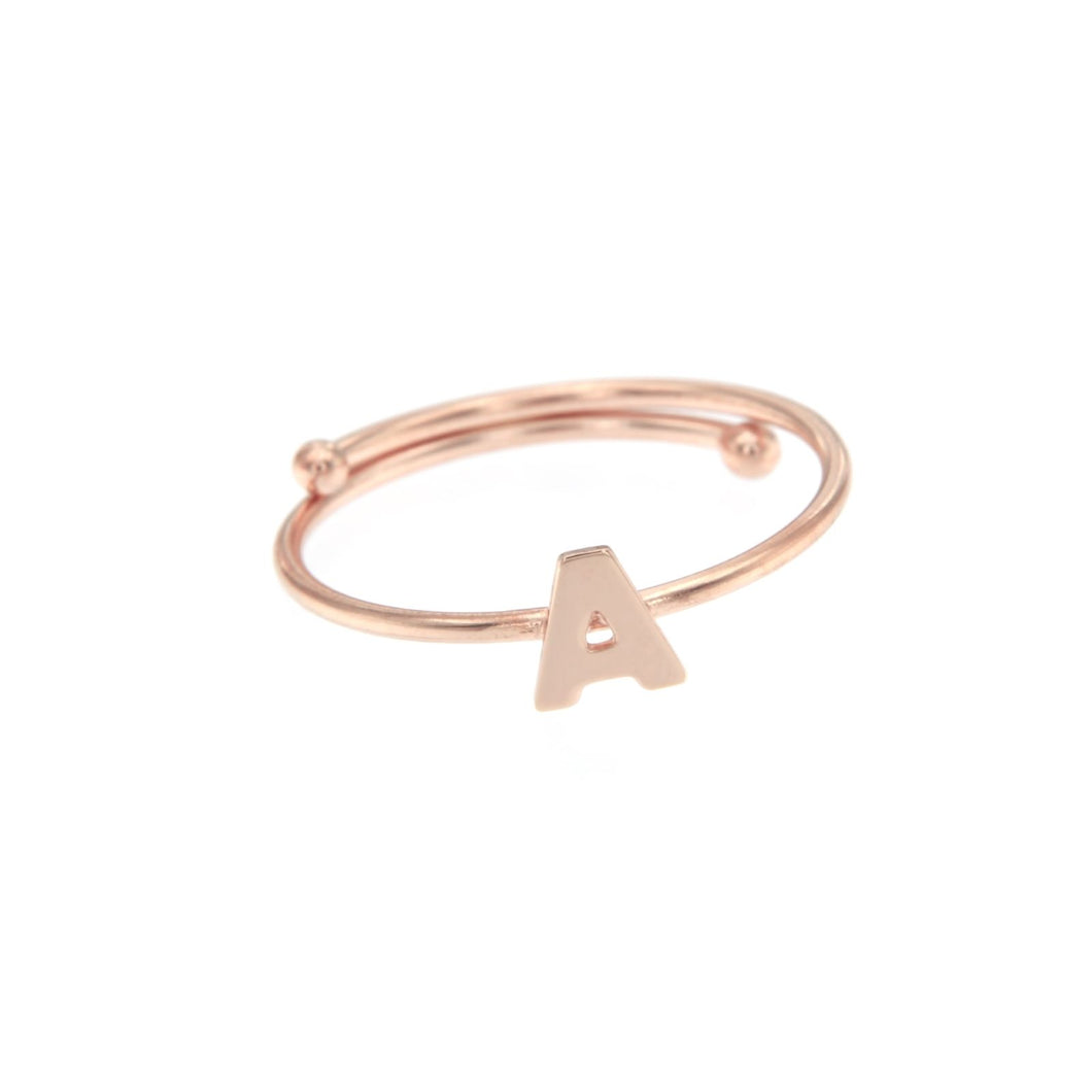 Maman et Sophie Adjustable Letter Ring Silver 925% Pink