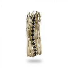 Load image into Gallery viewer, Filodellavita Rubinia Classic Ring Black Diamonds 7 Wires Yellow Gold 9 Kt
