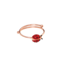 Load image into Gallery viewer, Ring Maman et Sophie Ladybug Enamel Silver 925% Pink
