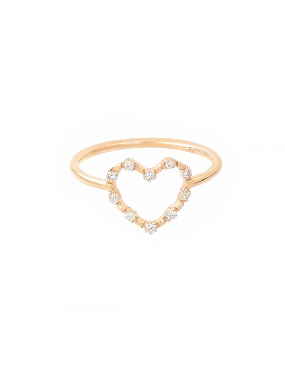 Maman et Sophie Anello Cuore Piccolo Oro Rosa 18 Kt Diamanti 