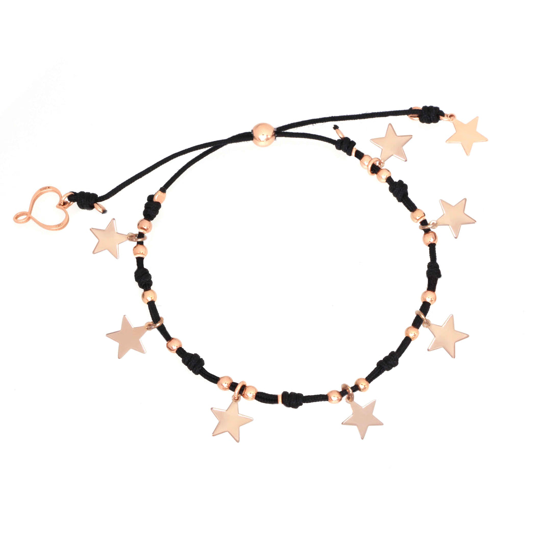 Maman et Sophie Bracelet Nylon Stars Silver 925% Pink