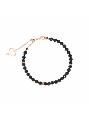 Maman et Sophie Bracciale Pietre di Spinello Nero Argento 925% Rosa