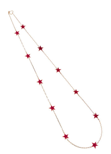Collana Lunga Maman et Sophie Stelle Cattedrale Rosso Argento Argento 925% Rosa
