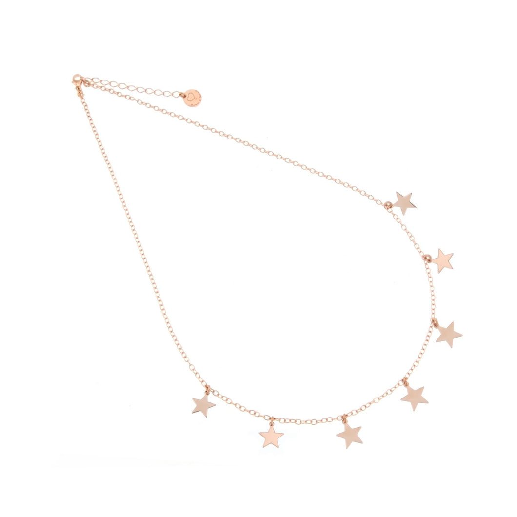 Maman et Sophie Stars Necklace Silver 925% Pink