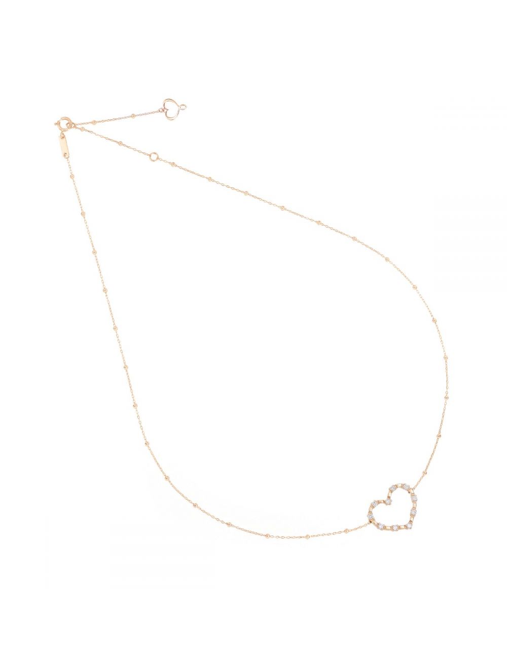 Maman et Sophie Rose Gold Necklace and Big Heart With Diamonds