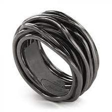 Load image into Gallery viewer, Filodellavita Rubinia Rock Ring 13 Wires Silver 925% Burnished
