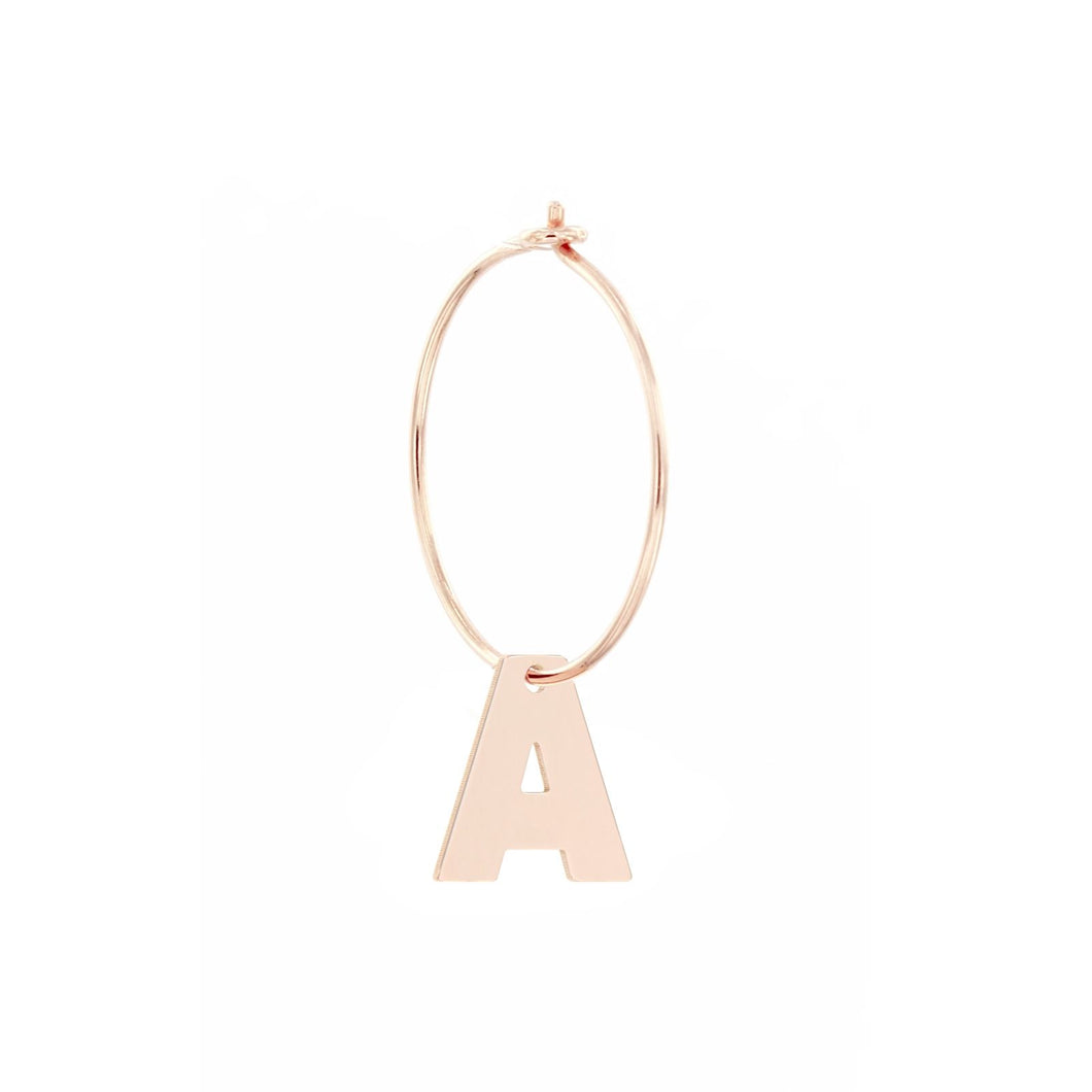 Maman et Sophie Circle Letter Earring Silver 925% Pink