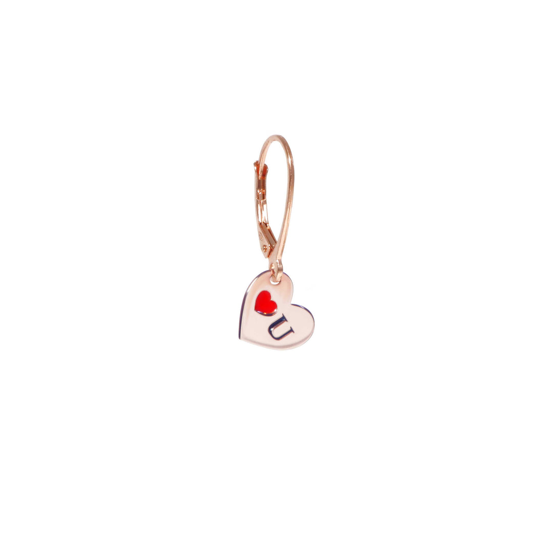 Orecchino Maman et Sophie Monachella Cuore I Love You Argento 925% Rosa