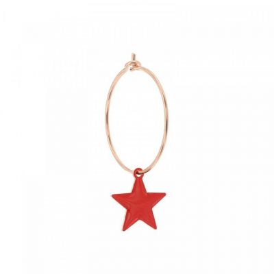 Maman et Sophie Red Enamel Star Earring Silver 925% Pink