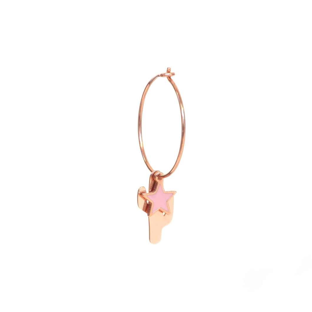 Maman et Sophie Earring Circle Star Cactus Silver 925% Pink