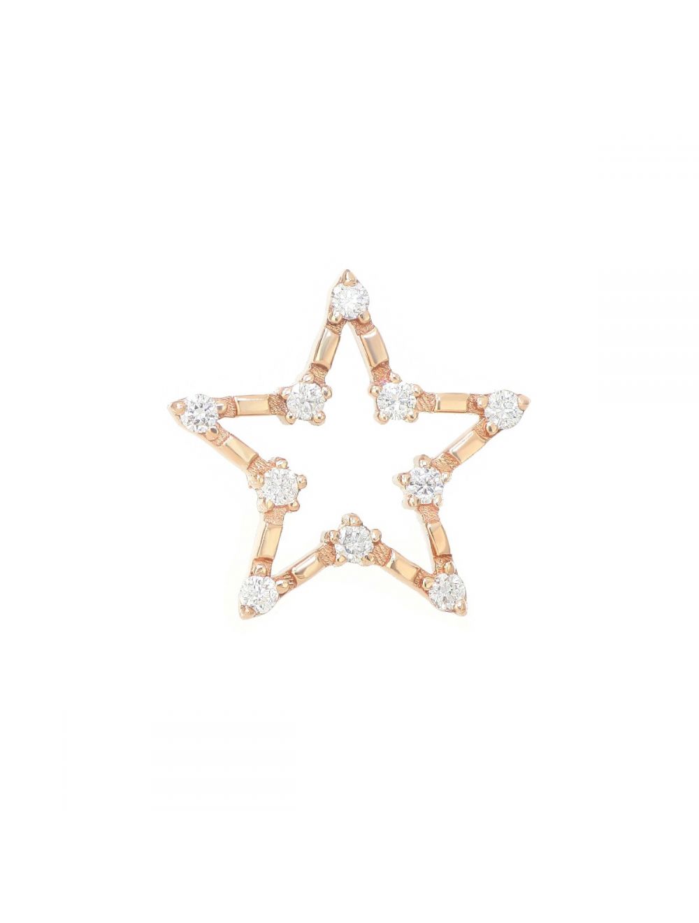 Maman et Sophie Single Star Earring 18Kt Rose Gold and Diamonds