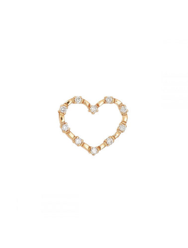 Maman et Sophie Orecchino Singolo Cuore Piccolo Oro Rosa 18Kt e Diamanti ORMCR41RB