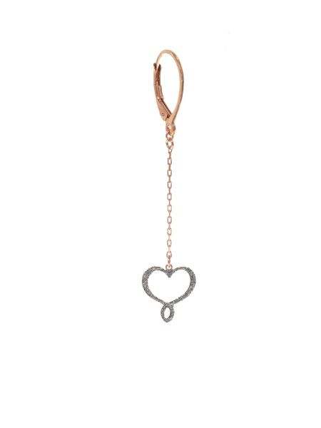 Maman et Sophie Orecchino Singolo Aurum Cuore Maman Oro 18 kt Polvere Diamanti Cromo ORPOW7MK