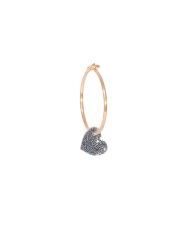 Maman et Sophie Orecchino Singolo Oro Rosa 18 Kt Cuore Polvere Di Diamante Cromo ORPOW92K