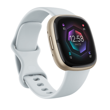 Carica l&#39;immagine nel visualizzatore di Gallery, Smartwatch Fitbit Sense 2 Sport Fitness Wellness Cardio Blu Nebbia Alluminio Oro Chiaro
