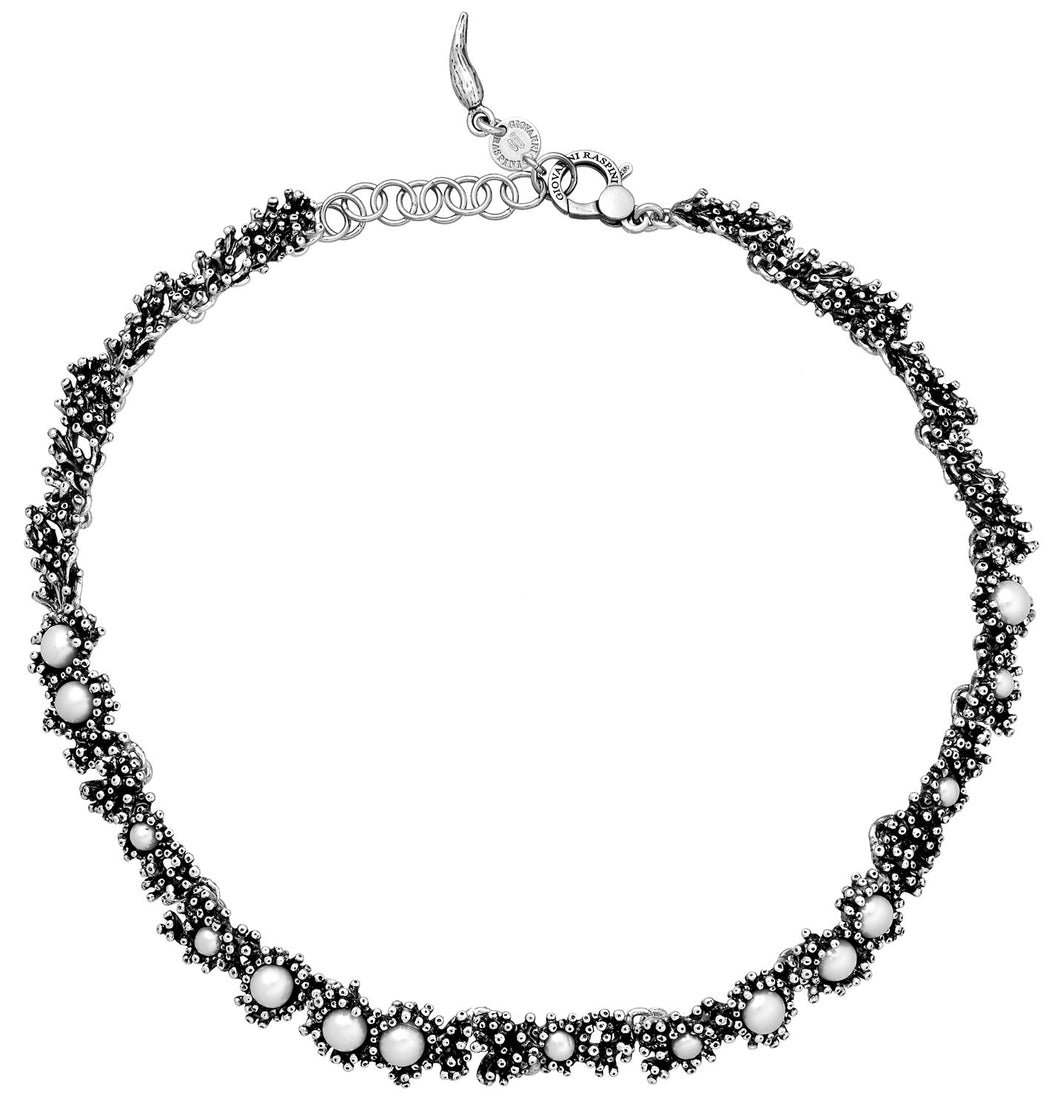 Giovanni Raspini Necklace in 925 Silver and Anemone Mini Pearls 11263