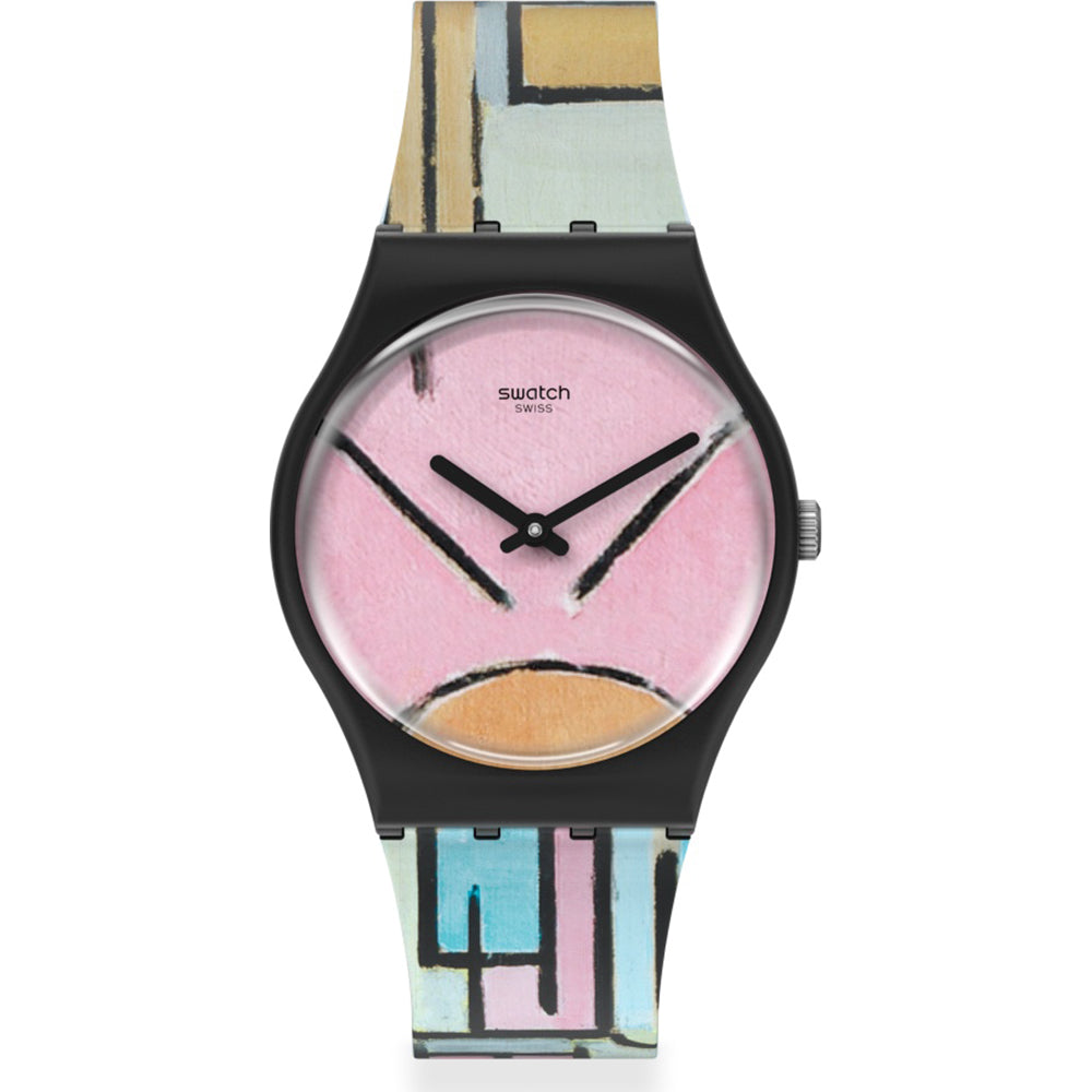 Orologio Swatch Gent Edizione Speciale MoMA GZ350 COMPOSITION IN OVAL WITH COLOR PLANES 1 BY PIET MONDRIAN
