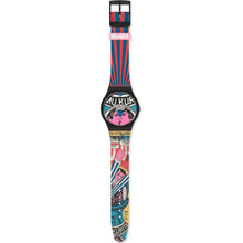 Load image into Gallery viewer, Swatch New Gent Watch Special Edition MoMA SUOZ334 THE CITY AND DESIGN, THE WONDERS OF LIFE ON EARTH, ISAMU KURITA BY TADANORI YOKOO
